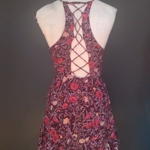 Purple patterned wrap dress